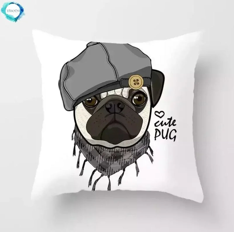 PUG Dog Cushion Cover 45 X 45 Pillow Case - Axyaa Brand