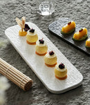 Axyaa Solid Rock Grain Ceramic Sushi Plate, Dim Sum Plate - 12 Inch