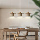 Axyaa Yellow Travertine Wood LED Pendant Light Fixture for Bedside Dining Room Decor