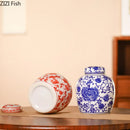 Axyaa Blue & White Porcelain Vase for Classical Room Decor