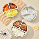 Axyaa 3-Grid Stainless Steel Kids Food Plate - Cute & Durable Divided Dish