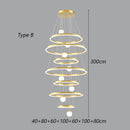 Axyaa Modern Stair Chandelier Pendant Ceiling Lamp LED Chandeliers Living Room Lighting