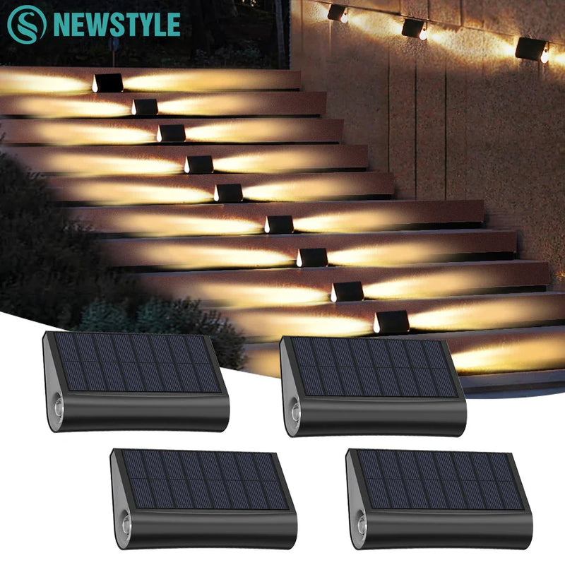 Axyaa Solar LED Outdoor Stair Lights - Waterproof Pathway and Garden Decor