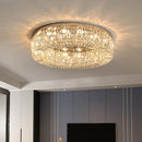 Axyaa Modern Gold Crystal LED Chandelier for Living Room Decor and Lighting
