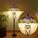 Axyaa Retro Stained Glass Tiffany Floor Lamp for Living Room and Bedroom