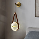 Axyaa Nordic Glass Wall Lamp, Copper Leather Bedroom Pendant