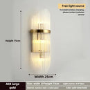 Axyaa Gold/Black Crystal Wall Sconce: Elegant Stainless Steel Lighting Fixture for Home Decor
