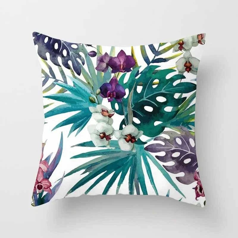 Axyaa Tropical Leaf Cactus Monstera Cushion Cover 45*45cm - Decorative Pillowcase