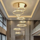 Axyaa Luxury Crystal Chandelier Pendant Light Gold Chrome Finish Modern Living Room Lighting