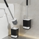 Axyaa Wall Mount Toilet Brush with Detachable Holder - Long Handle, No Dead Corners
