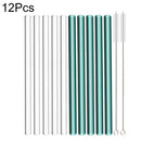 Axyaa Glass Milkshake Bubble Tea Straw Set with Cleaning Brush