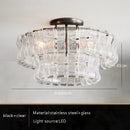Axyaa Smoke Gray Glass Chandeliers: Classic Round Gold Lustres for Home Ceiling Lighting