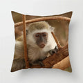 Axyaa Monkey Raccoon Pillow Cover - Wild Animal Print Sofa Decor Case