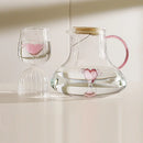 Axyaa 3D Pink Winged Heart Glass Carafe - Lovely Water Jug for Lovers