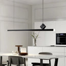 Axyaa Nordic Minimalist Straight Bar Pendant Light - Brushed Aluminum Hanging Line Fixture