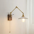 Axyaa Ceramic Wall Lamp Pull Chain Switch Up Down Bedroom Living Room Lighting LED