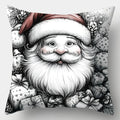 Axyaa Christmas Santa Deer Merry Words Cushion Cover for Sofa Bedroom Car Pillow