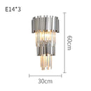 Axyaa Luxury Crystal LED Wall Light Gold Stainless Steel Bedroom Home Decor