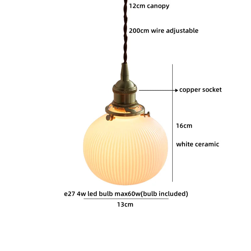 Axyaa White Green LED Pendant Chandelier Glass Iron Nordic Hanging Lamp Modern