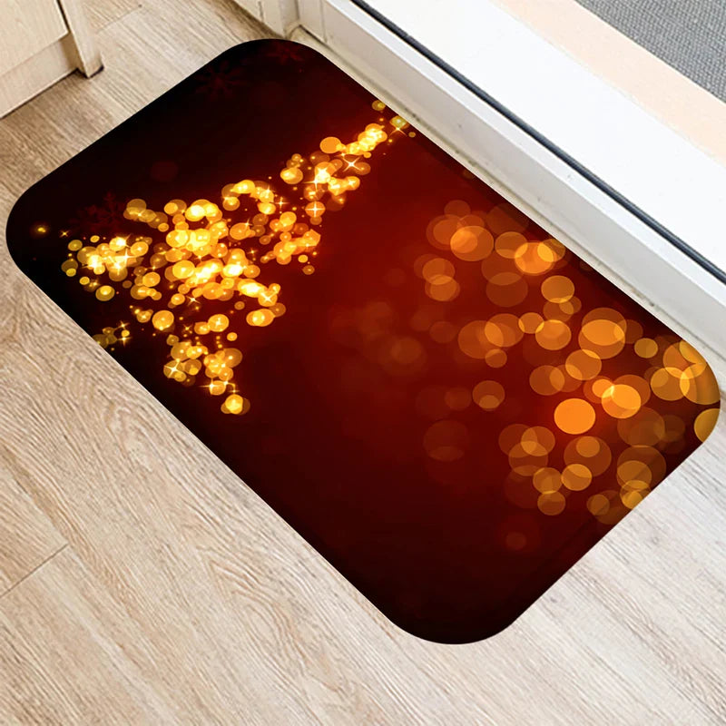 Axyaa Christmas Balls Tree Printed Door Mat Non-Slip Floor Carpet)((((