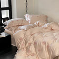 Axyaa French Style Flower Embroidered 100% Lyocell Bedding Set Pink