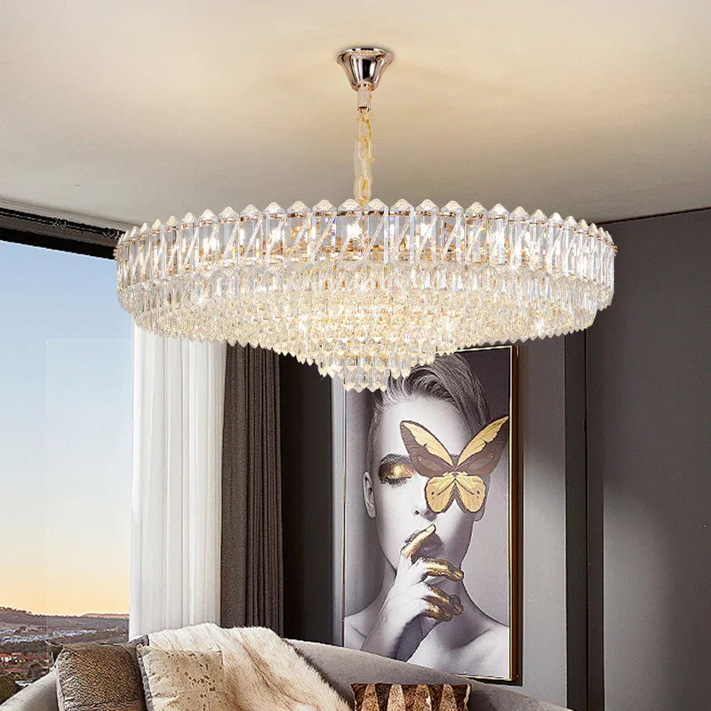 Axyaa Crystal Chandelier 2024: Modern Luxury Lighting for Living Room, Dining Room, Bedroom