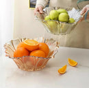 Axyaa Crystal Glass Fruit Plate: Premium Snacks & Dried Fruit Pot for Living Room