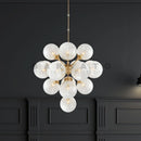 Axyaa Retro French Circle Chandelier for Luxury Living Room Lighting