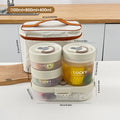 Axyaa Oval Lunch Box Set with Foldable Utensils - Leak-proof Container for Students & Kids