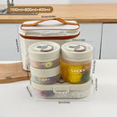 Axyaa Oval Lunch Box Set with Foldable Utensils - Leak-proof Container for Students & Kids