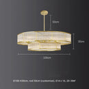 Axyaa Clear Glass Rod Linear Chandelier - Vintage Gold Lustre LED Lighting