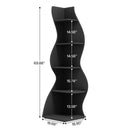 Axyaa 5-Tier Modern Corner Bookshelf in Black