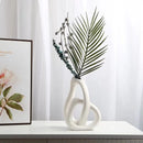 Ceramic Geo Cross Vase for Home Decor - Axyaa