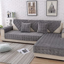 Axyaa Plush Sofa Cover: Winter Velvet L Shape Couch Protector