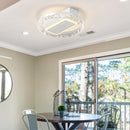 Axyaa Crystal Ceiling Light: Luxury White Fan Lamp for Bedroom, Living, Dining, Office