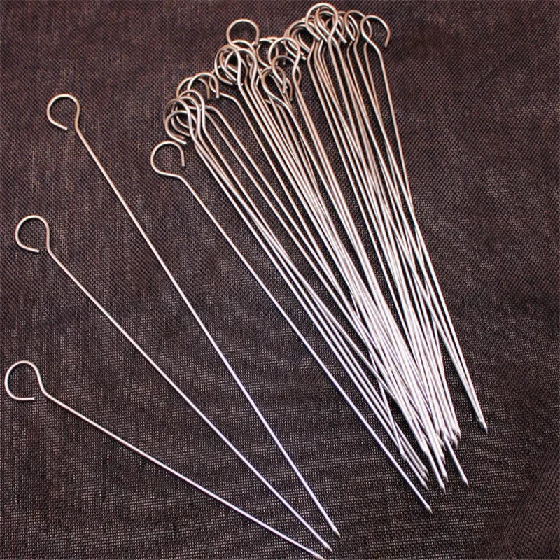 Axya Stainless Steel BBQ Skewers Set - 20 Pieces Outdoor Picnic Tools For Camping