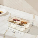 Axyaa Snackle Box: Clear Divided Serving Tray with Lid and Handle