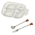 Axyaa Divided Dinner Plate - Stackable Portion Control Plate with 4 Compartments