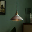 Axyaa Vintage Ceramic Pendant Light with Knob Switch and LED Copper Finish