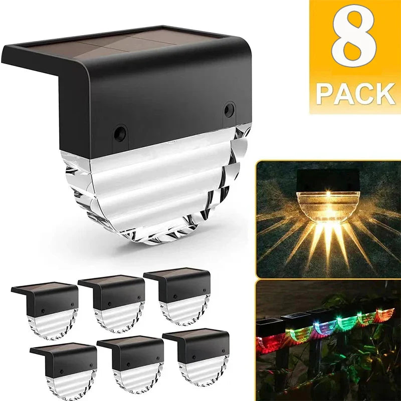 Axyaa Solar Fence Lights for Outdoor Pathway, Stairs, and Yard
