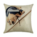 Cute Dog Watercolor Linen Cushion Cover 45*45cm - Axyaa