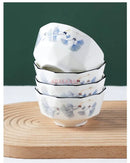 Axyaa Ceramic Rice Bowl Set of 10 - Elegant Tableware for Home