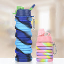 Axyaa Silicone Foldable Sports Water Bottle with Carabiner - Portable Fitness Kettle