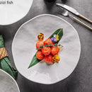 Axyaa High Footed Dessert Plate - Ceramic Molecular Cuisine Kitchen Tableware