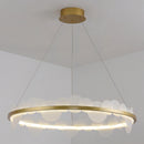 Axyaa Frosty Acrylic Ring LED Chandelier for Modern Living Room and Office Decor
