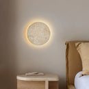 Axyaa Round Natural Stone Wall Lamp: Vintage Art Interior Lights for Bedroom