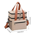 Axyaa Double Layers Tote Cooler Lunch Bag - Large Capacity Travel Picnic Lunch Box