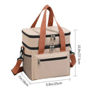 Axyaa Double Layers Tote Cooler Lunch Bag - Large Capacity Travel Picnic Lunch Box