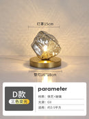 Axyaa Minimalist Ice Cube Glass LED Table Lamp for Living Room Bedroom Desk