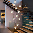 Axyaa Crystal Stair Chandelier Lights - LED Ceiling Lamp for Living Room